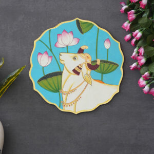 Handmade Pichwai Wooden Wall Painting For LivingRoom Home Décor , Paintings For Wall Decoration Home decorations