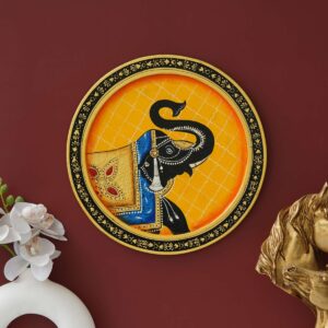Unique Pichwai Elephant Painting for Home Decor , Colorful Pichwai Elephant Wall Art