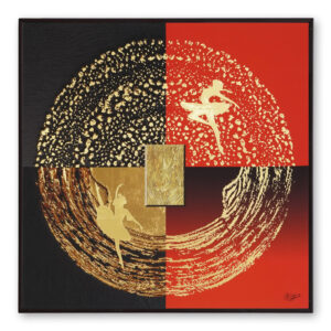 Golden Embossed Wall Painting For Home Decoration , Paintings for Living Room , Modern Art Wall Pinting, For Home Decor (12X12 INCH)
