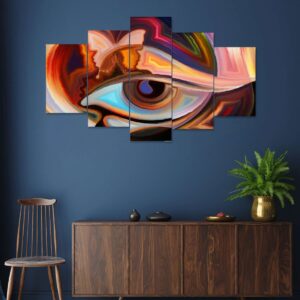 Modren Art Set of Five 3D Framed Paintings for Wall Decoration – Ideal for Home, Living Room, and Bedroom (75 x 43 CM)
