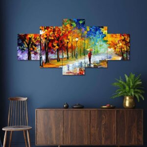 Modern Art Set of Five 3D Framed Paintings for Wall Decoration – Ideal for Home, Living Room, and Bedroom (125 x 60 CM)