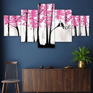 Nature Set of Five 3D Framed Paintings for Wall Decoration – Ideal for Home, Living Room, and Bedroom (75 x 43 CM)