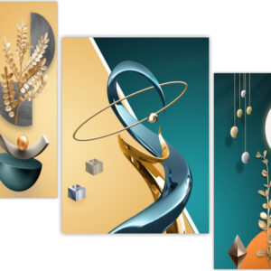 Set Of 3 Digital Wall Painting