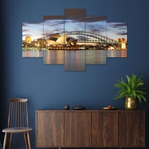Modren Art Set of Five 3D Framed Paintings for Wall Decoration – Ideal for Home, Living Room, and Bedroom (75 x 43 CM)