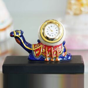 Handcrafted Marble Camel Clock: Timeless Elegance for Your Home