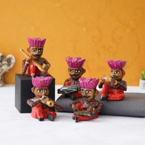 Rajasthani Musician Set: Authentic Handcrafted Ensemble for Cultural Delight