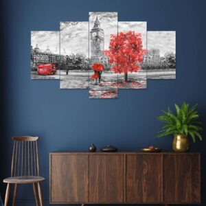 Modren Art Set of Five 3D Framed Paintings for Wall Decoration – Ideal for Home, Living Room, and Bedroom (75 x 43 CM)