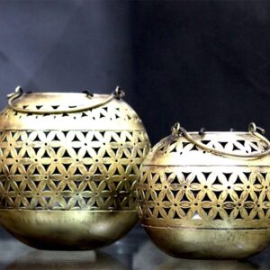 Decorative Brass Bowls with Floral Design