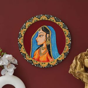 Rajasthani Pichwai Hand-Painted Pichhwai Plate For Home Décor